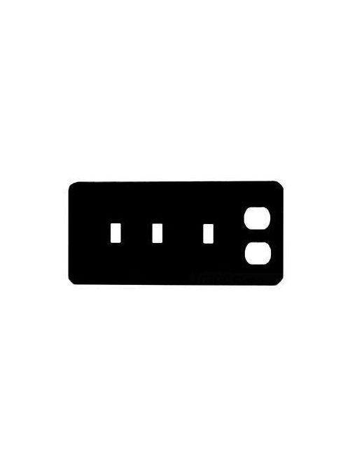 Product image for Mulberry 76554 4-Gang White Semi Gloss Steel 3-Toggle Switch 1-Duplex Receptacle Wallplate