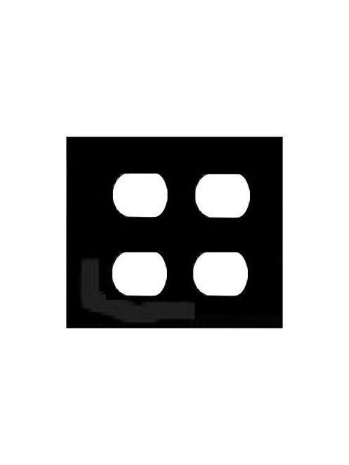 Product image for Mulberry 87102 2-Gang Black Matte Cold Rolled Steel 2-Duplex Receptacle Wallplate