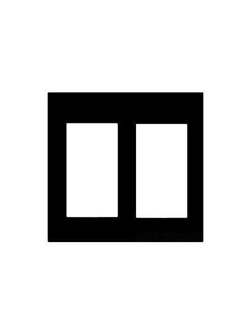 Product image for Mulberry 87402 2-Gang Black Matte Cold Rolled Steel 2-Block Duplex/GFI Receptacle Wallplate