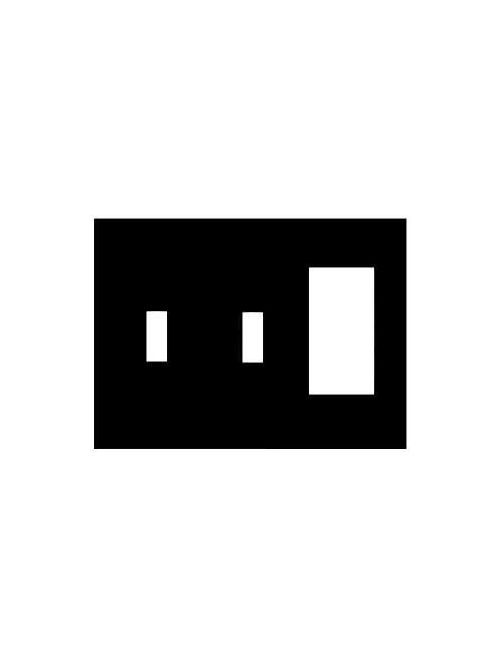 Product image for Mulberry 93443 3-Gang 302 Stainless Steel 2-Toggle Switch 1-Block Duplex/GFI Receptacle Wallplate