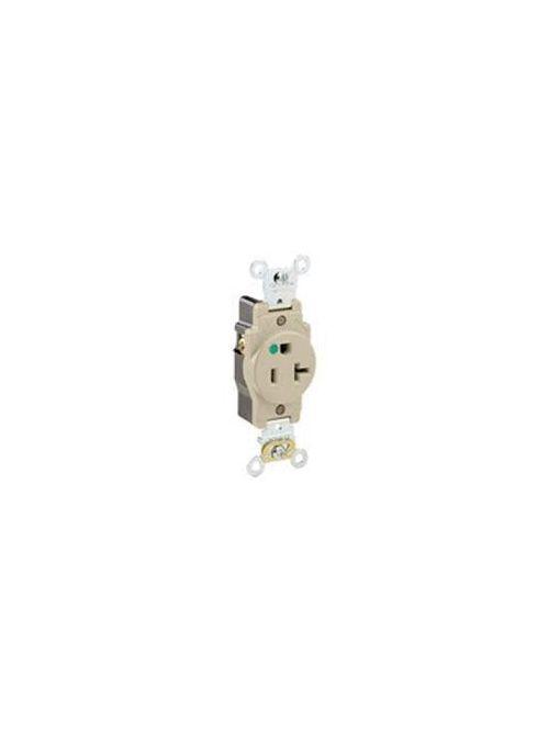 Product image for Pass & Seymour 9201-HGI 15 Amp 125 Volt NEMA 5-15 Hospital-Grade Single Receptacle
