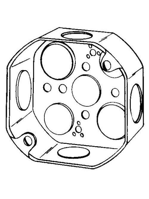 Product image for Appleton 4O-SPL 4" Octagon Outlet / Switch Box, 1-1/2" Deep, 15.5cu.in, Steel