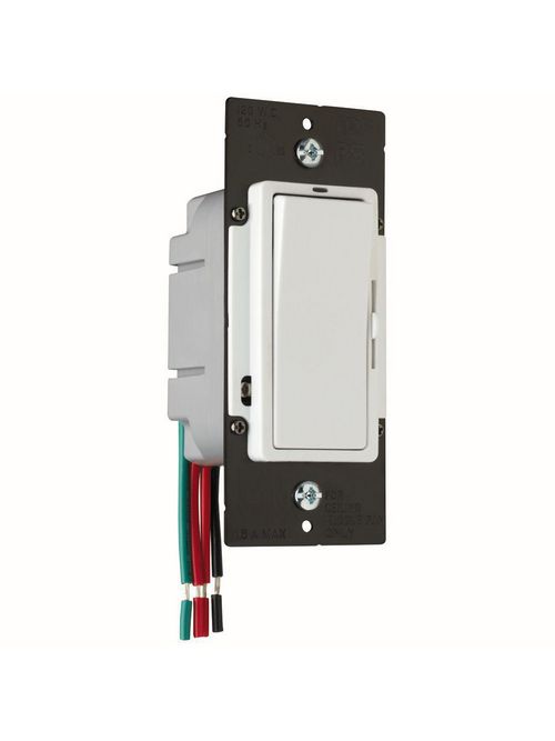 Product image for Pass & Seymour DDH16-PW 120 Volt 1.6 Amp 1-Pole 3-Way White Slide with Preset On/Off Fan Speed Control
