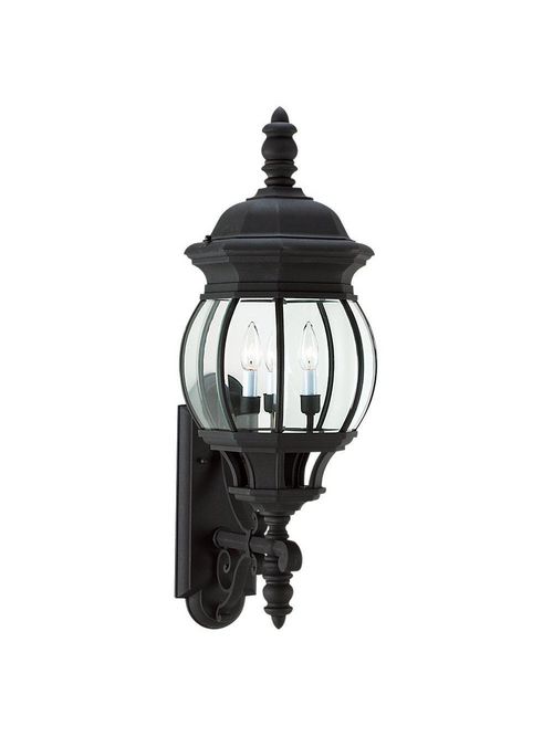Product image for Sea Gull Lighting 88202-12 3 Light Black Outdoor Wall Lantern