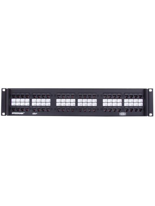 Product image for Hubbell Wiring Devices P5E48UE 48-Port CAT 5E Universal Patch Panel without Cable Management Bar