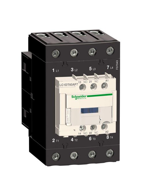Product image for Square D LC1DT60AG7 120 VAC 60 Amp 4-Pole 4NO Screw Terminal Full Voltage Non-Reversing IEC Contactor