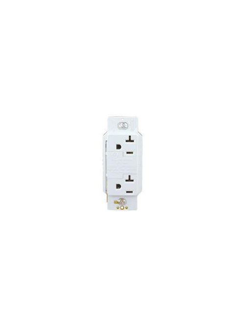 Product image for Eaton Wiring Devices IG1210V-SP 20 Amp 125 VAC 2-Pole 3-Wire NEMA 5-20R Ivory Duplex Receptacle with Audible Alarm