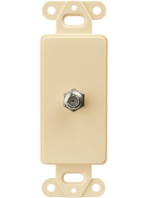 Product image for Eaton Wiring Devices 2162V Ivory Single Type F Coaxial Adapter with Decorator Insert