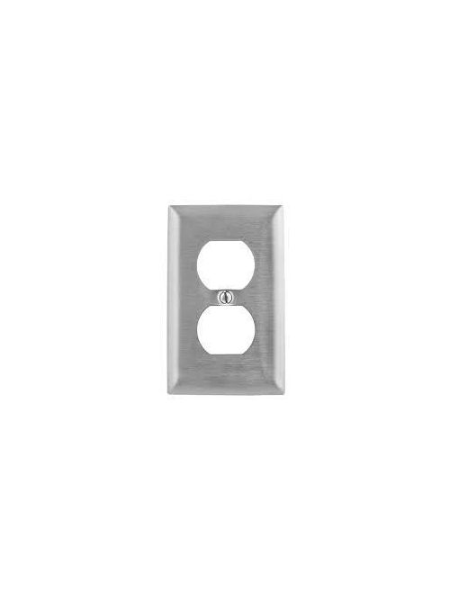 Product image for Eaton Wiring Devices 97101-BOX 1-Gang Stainless Steel Duplex Receptacle