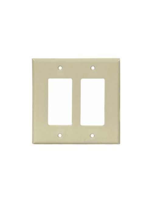 Product image for Eaton Wiring Devices 2052V-BOX 2-Gang Ivory Thermoset Medium Decorator Wallplate