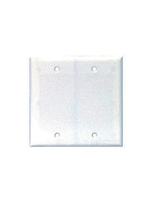 Product image for Eaton 2137W-BOX 2-Gang Blank Wallplate, Standard Size, Thermoset - White