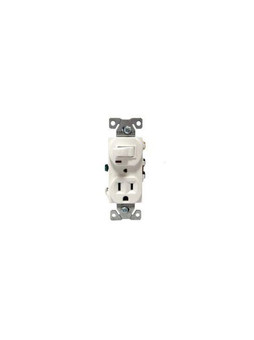 Product image for Eaton Wiring Devices 274W 15 Amp 120 VAC 1-Pole White Toggle Combination Switch