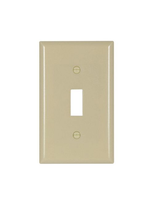 Product image for Eaton Wiring Devices 2134V 1-Gang Ivory Thermoset Standard Size Toggle Switch Wallplate