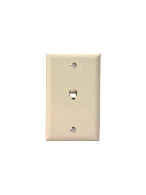 Product image for Eaton Wiring Devices 25324W White Flush Mount 625B4 Screw Terminal Telephone Jack with Wallplate