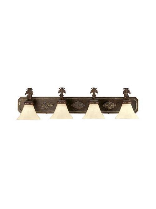 Product image for Savoy House Lighting KP-155-4-52 Karyl Pierce Paxton Main Street Camden Bark and Gold 4-Light Bath Bar