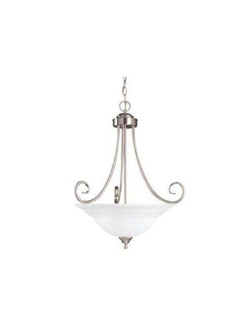 Product image for Savoy House Lighting 167-3-SN Satin Nickel Finish Pendant with White Marble Shades