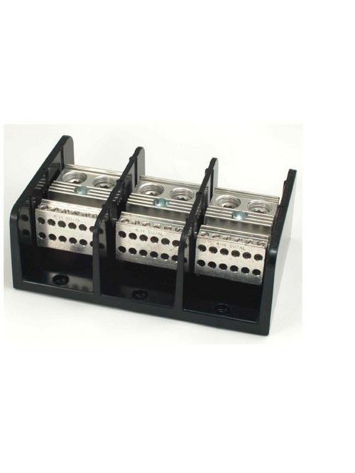Product image for Marathon Special Products 1453592 4 AWG to 500 MCM 760 Amp 600 Volt 3-Pole Phenolic Standard Power Distribution Block