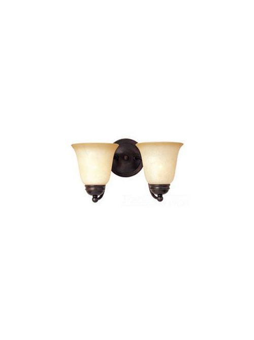Product image for Basix 2 Light Vanity - Oil Rubbed Bronze w/ Wilshire Glass