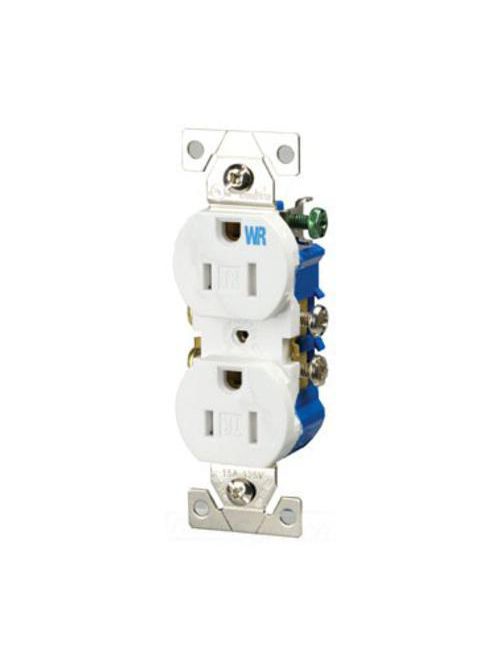 Eaton Wiring Devices TWR270W 15 Amp 125 VAC 2-Pole 3-Wire NEMA 5-15R White Duplex Receptacle Eaton Wiring Devices TWR270W 15 Amp 125 VAC 2-Pole 3-Wire NEMA 5-15R White Duplex Receptacle