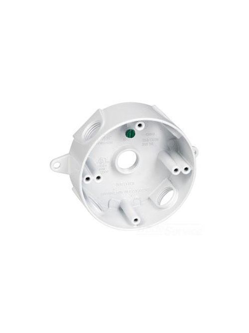 TayMac Corp RB550WH 5-Hole White Die-Cast Metal Powder Coated Round Outlet Box TayMac Corp RB550WH 5-Hole White Die-Cast Metal Powder Coated Round Outlet Box
