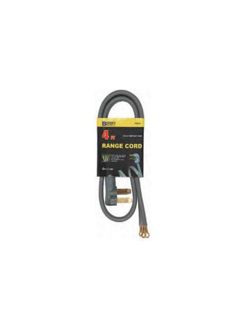 Product image for Bergen Industries R628104 6/2 x 8/1 Inch 3 W 125 to 250 Volt 50 Amp 4 Foot Gray Range Cord