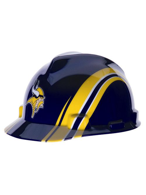 Product image for MSA Safety 10098081 HDPE Shell Minnesota Vikings Side Line Standard Slotted Protective Cap with 1-Touch Suspension