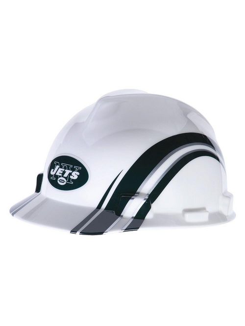 Product image for MSA Safety 10098085 HDPE Shell New York Jets Side Line Standard Slotted Protective Cap with 1-Touch Suspension