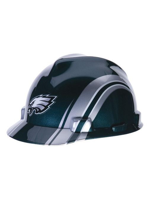Product image for MSA Safety 10098087 HDPE Shell Philadelphia Eagles Side Line Standard Slotted Protective Cap with 1-Touch Suspension