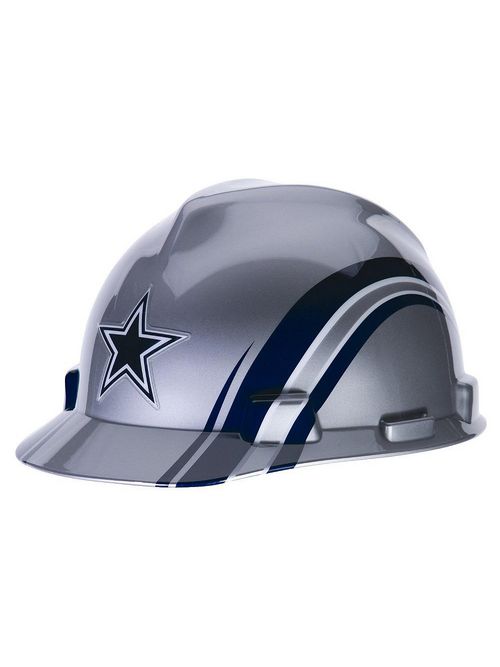 Product image for MSA Safety 10098072 HDPE Shell Dallas Cowboys Side Line Standard Slotted Protective Cap with 1-Touch Suspension