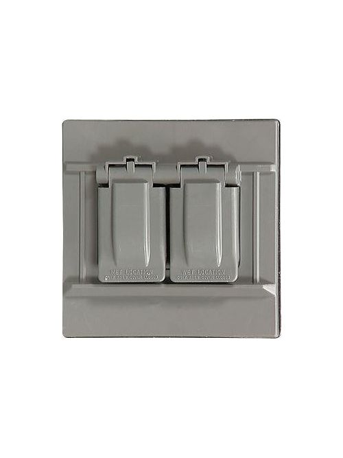 Eagle Electric S1954 1-Gang Gray Self Closing Lid Weatherproof Duplex Receptacle/Combination Device Cover Eagle Electric S1954 1-Gang Gray Self Closing Lid Weatherproof Duplex Receptacle/Combination Device Cover