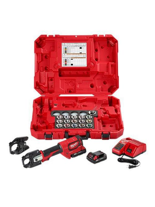 Product image for Milwaukee 2679-750C M18™ Force Logic™ 600MCM Copper Crimper Kit w/ 750MCM Expanded Jaw