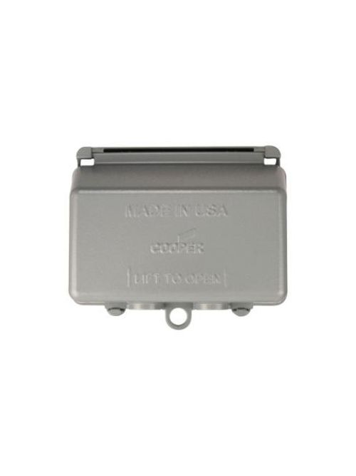 Product image for Eaton Wiring Devices WIUMH-1 1-Gang Gray Metal Horizontal Mount While in Use Weather Protective Cover