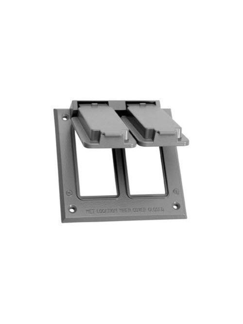 Crouse-Hinds Series TP7252 2-Gang 10/Box Gray Weatherproof GFI Device Cover Crouse-Hinds Series TP7252 2-Gang 10/Box Gray Weatherproof GFI Device Cover