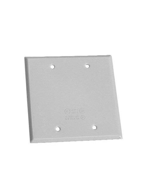 Crouse-Hinds Series TP7296 Steel Gray 2-Gang Blank Box Weatherproof Outlet Cover with Gasket Crouse-Hinds Series TP7296 Steel Gray 2-Gang Blank Box Weatherproof Outlet Cover with Gasket