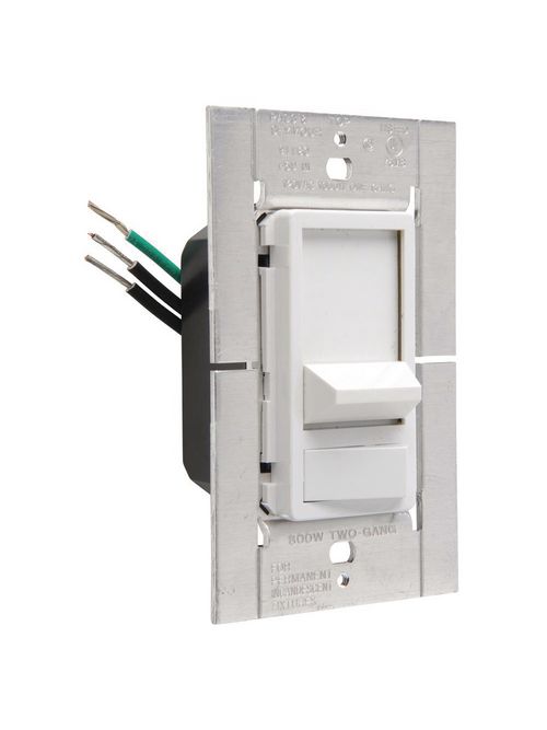 Product image for Pass & Seymour 91180-W 1000 W 120 Volt 1-Pole 3-Way White Incandescent Slide with Preset On/Off Dimmer