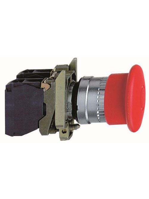 Product image for Square D XB4BT42 22 mm 600 VAC 1.2 Amp 1NC Red Round Mushroom Head Non-Illuminated Push Button