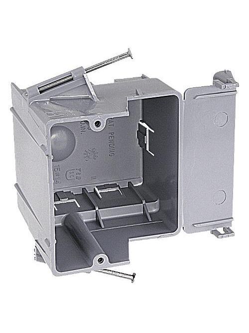 Product image for Carlon RD-30 1-Gang PVC Work Box w/ Nails, Large KO for #6 or #8, 30 cu.in.