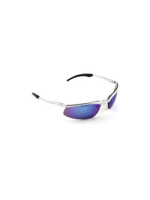 Product image for 3M SS1428AS-S Silver Aluminum Frame Blue Mirror Anti-Scratch Lens 10/Case Safety Sunwear