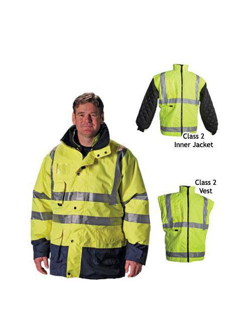 Product image for PIP 343-1756-YEL/XL Extra Large Yellow Polyester Main Fabric Zipper Closure 7-In-1 Insulated Winter Protective Jacket