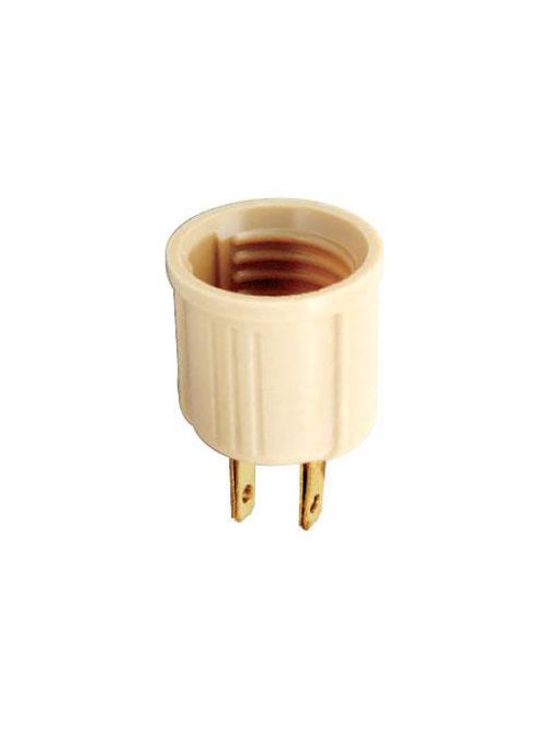 Product image for Satco 90/438 Polarized Socket Outlet Adapter; Medium Base; 660W; 125V; Ivory Finish