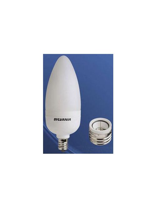 Product image for Sylvania Dulux 29742 5 W 82 CRI 2700 K 200 lm Candelabra B10 Dimmable Electronic Compact Fluorescent Lamp