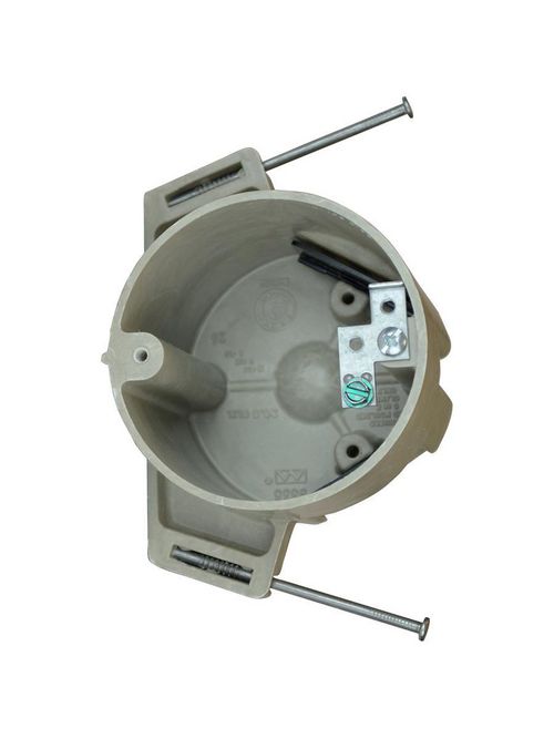 Allied Moulded 9335-NGK 2-7/8 x 3-1/2" 20.5" Fiberglass Round Ceiling Fixture Outlet Box Allied Moulded 9335-NGK 2-7/8 x 3-1/2" 20.5" Fiberglass Round Ceiling Fixture Outlet Box