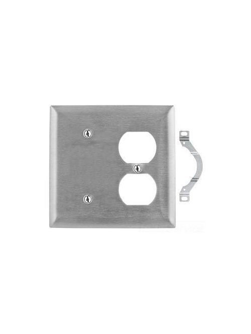 Product image for Hubbell S148 2G SS BLANK/BXMT/DPLX PLT