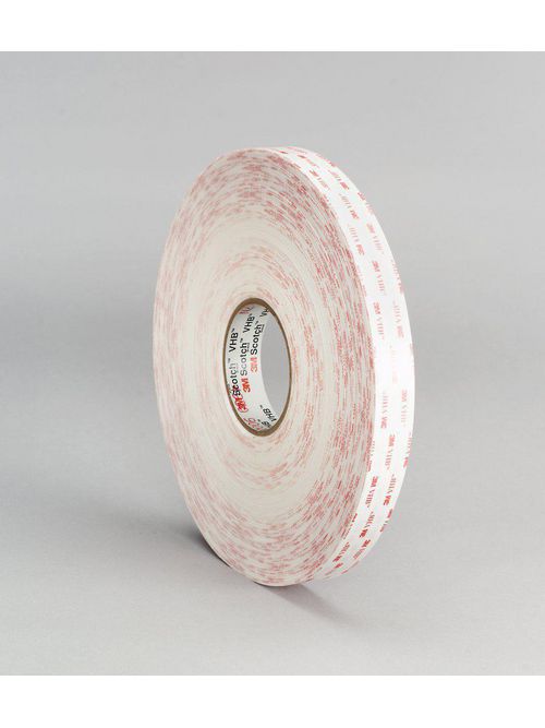 Product image for 3M 64650 VHB Tape 4950 White Small Pack, 1 in x 36 yd 45.0 mil, 2 per case (7000123498)