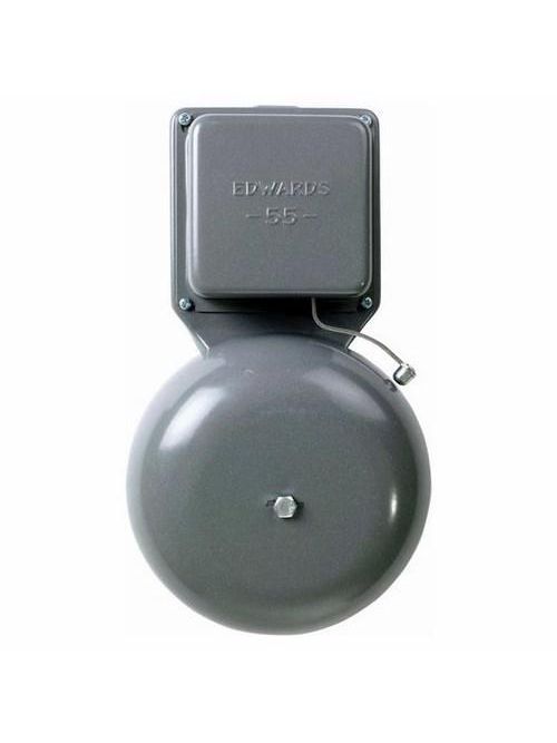 Product image for Edwards Signaling 55-6AM 6 Inch Gong 8 to 10 VAC 6 to 8 VDC 1 Amp 84 dB Exposed Striker Single Magnetic Round Vibrating Bell
