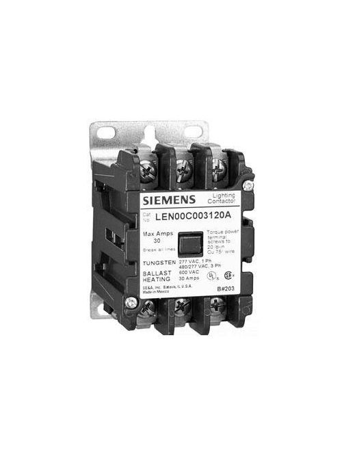 Product image for Siemens LEN00C003120A 120 VAC 3-Pole 3NO Open Electrically Held Lighting Contactor