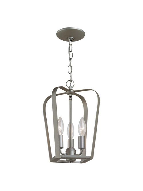 Product image for Sea Gull Lighting 54940-753 3-Lamp 60 W 120 Volt Painted Brushed Nickel Candelabra Torpedo Hall/Foyer Light Fixture