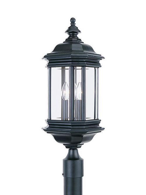 Product image for Sea Gull Lighting 8238-12 3-Lamp 60 W 120 Volt Black Candelabra Torpedo Post Top Light Fixture