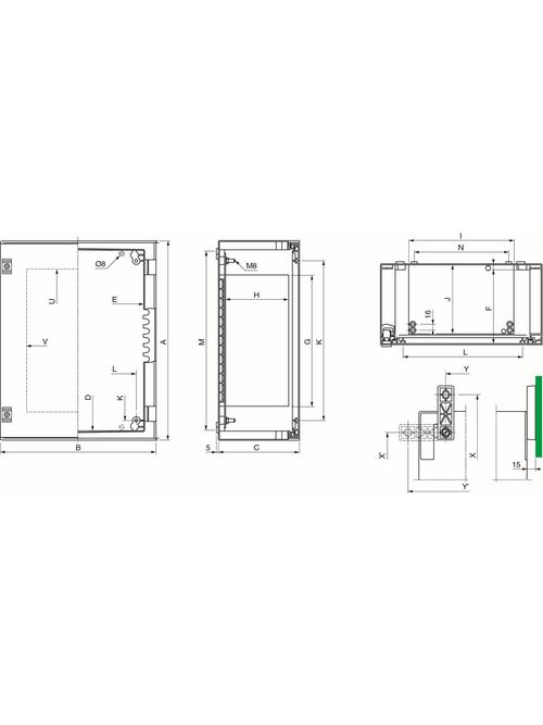 Product image for Square D NSYPLM64 17.2 x 9.8 x 25.5 Inch NEMA 4X/13 Polyester Wall Mount Enclosure