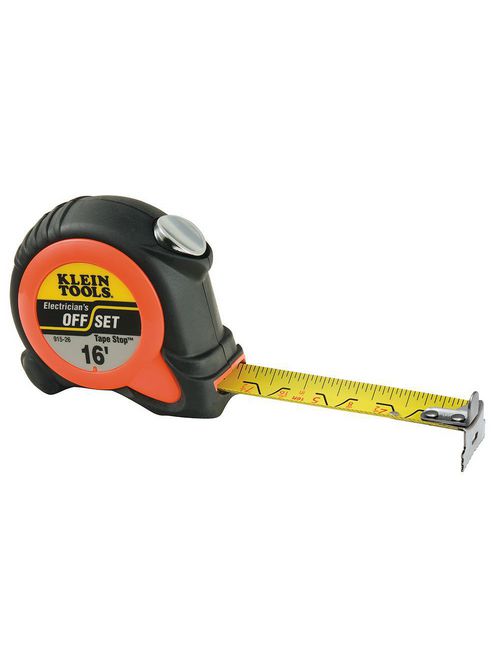 Product image for Klein 915-26 16ft Conduit Offset Tape-stop Power Return 1" Nylon-coat Steel Tape
